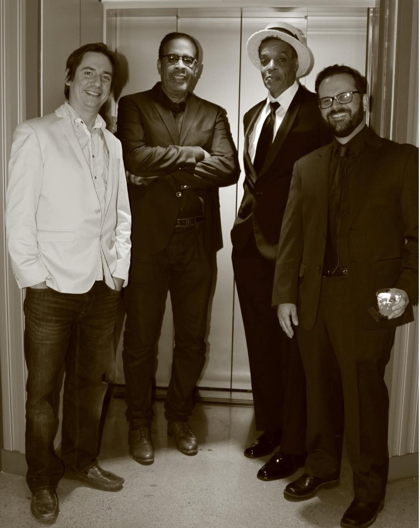 Group photo in black and white